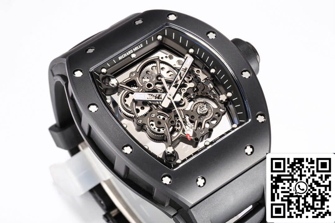 Richard Mille RM-055 1:1 Meilleure édition BBR Factory V2 Boîtier en céramique noire