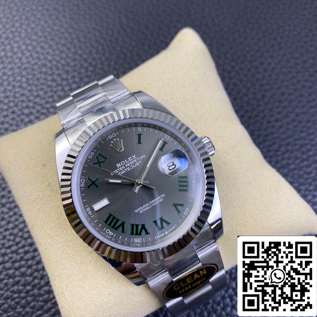 Rolex Datejust M126334-0021 41 mm Wimbledon Zifferblatt sauber Fabrik