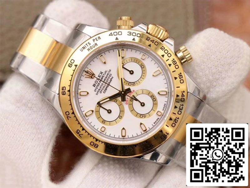 Rolex Daytona Cosmograph M116503-0001 1:1 Meilleure édition Noob Factory Cadran blanc Suisse ETA4130