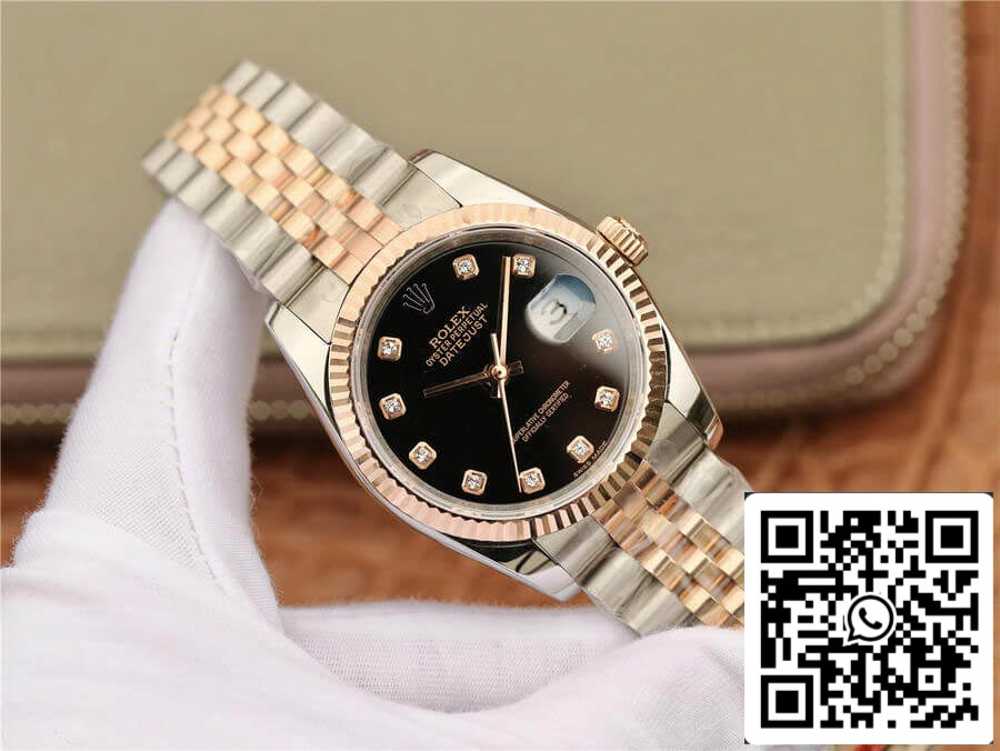 Rolex Datejust 116231 1:1 Meilleure édition GM Factory Cadran diamant noir