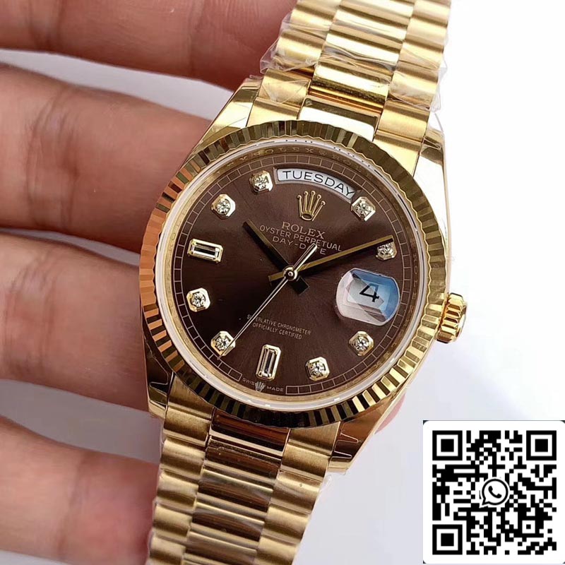 Rolex Day Date M128238-0022 1:1 Best Edition EW Factory Brown Dial Swiss ETA3255