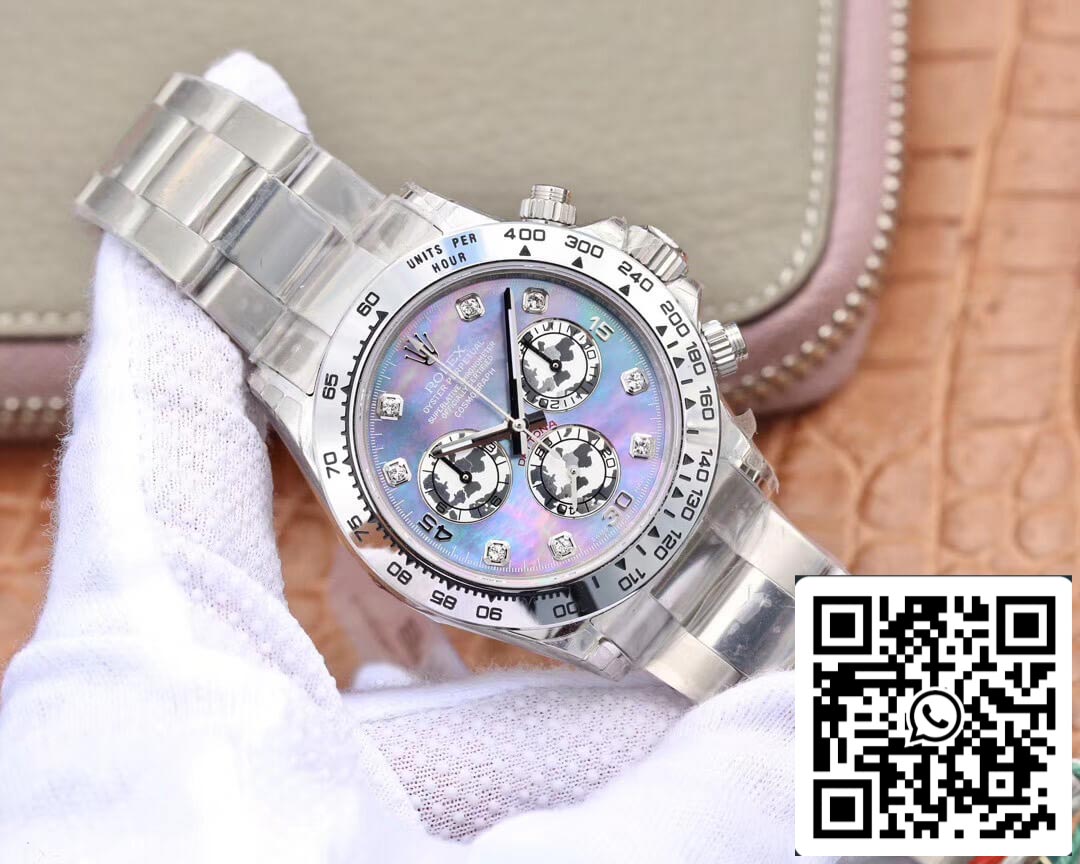 Rolex Daytona Cosmograph 116509-0064 1: 1 Meilleure édition JH Factory Cadran Fritillaria en or blanc 18 carats