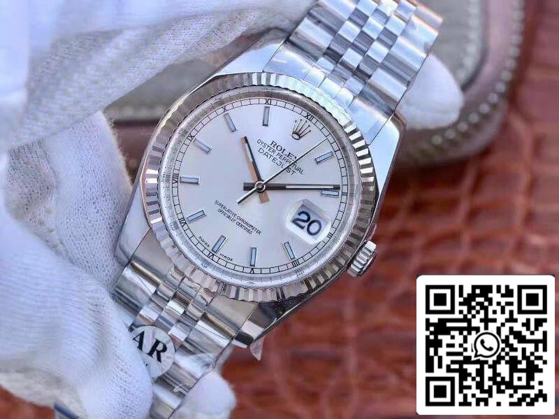 Rolex Datejust II 36 126334 AR Factory 1:1 Best Edition Swiss ETA3135 Rhodium-Zifferblatt