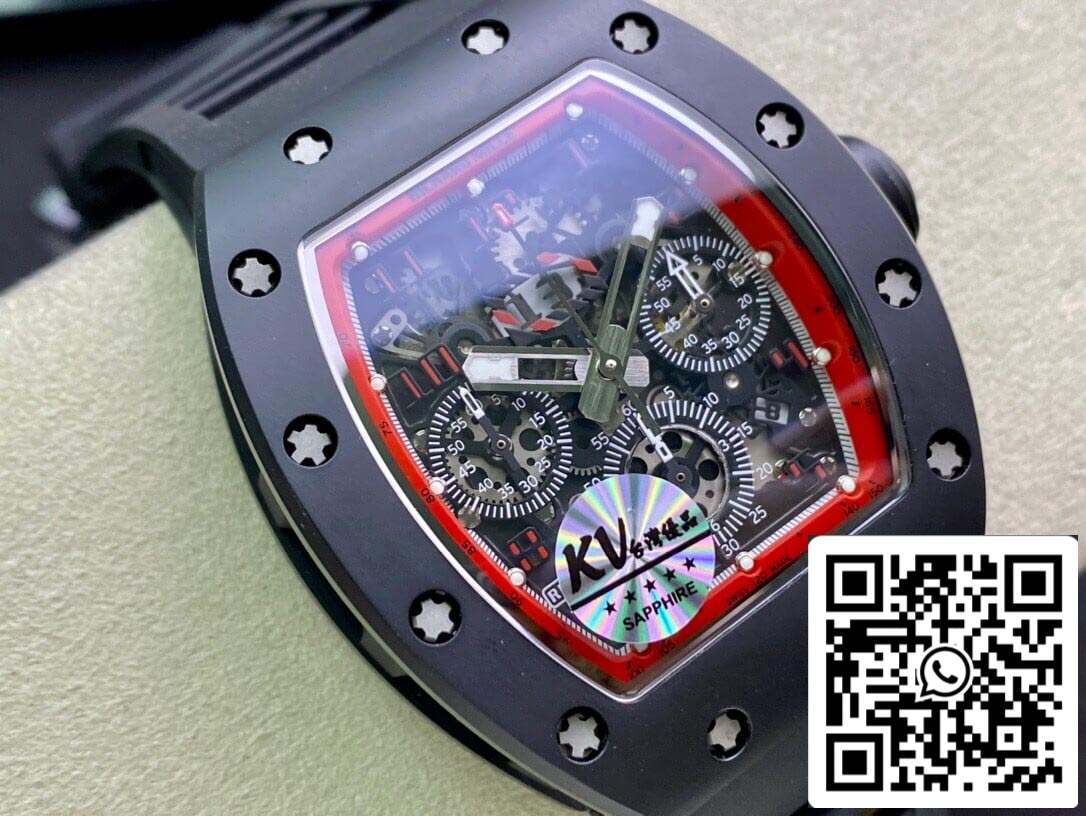 Richard Mille RM011 1:1 Best Edition KV Factory Ceramic Black Strap