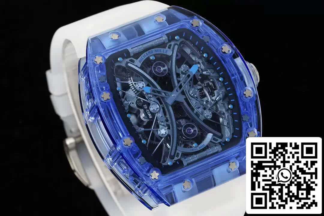 Richard Mille RM053-02 Tourbillon 1:1 Best Edition RM Factory Blue Transparent Case