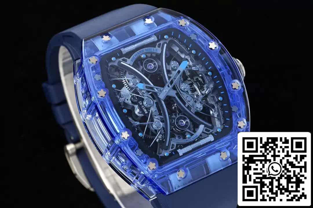 Richard Mille RM053-02 Tourbillon 1:1 Best Edition RM Factory Blaues Skelett-Zifferblatt