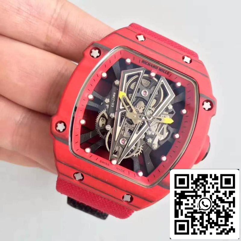 Richard Mille RM27-03 KV Factory 1:1 Best Edition Swiss ETA9015 Red Forged Carbon