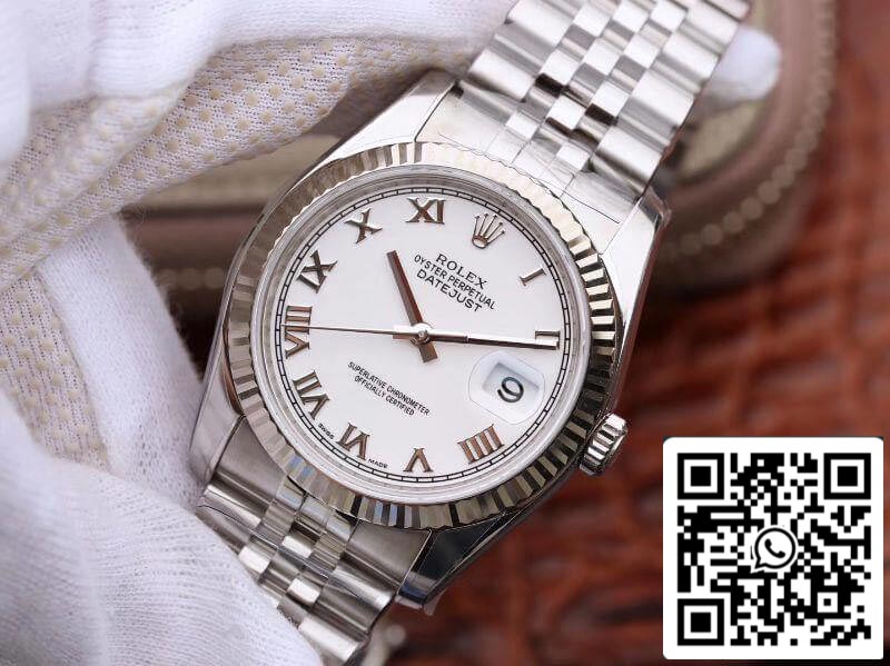 Rolex Datejust 116234 36mm AR Factory 1:1 Best Edition Swiss ETA3135 White Dial