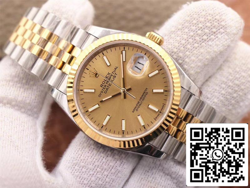 Rolex Datejust M126233-0015 1:1 Best Edition EW Factory Champagner Zifferblatt Swiss ETA3235