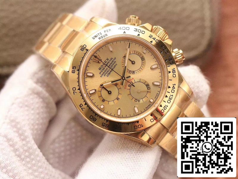 Rolex Daytona Cosmograph M116508-0003 1:1 Meilleure édition Noob Factory Cadran doré Suisse ETA4130