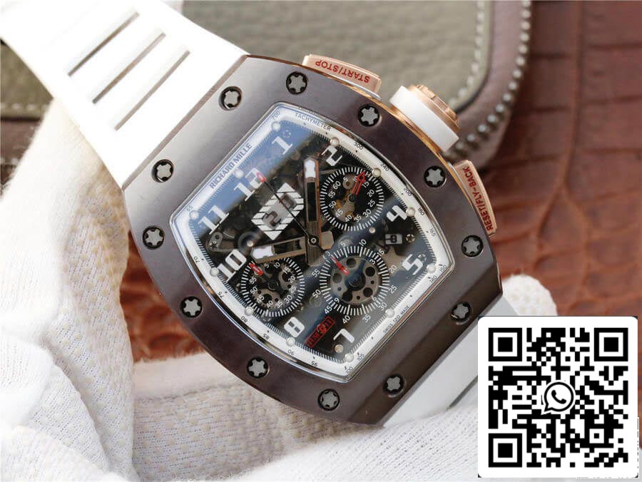 Richard Mille RM011 1:1 Best Edition KV Factory Ceramic White Strap