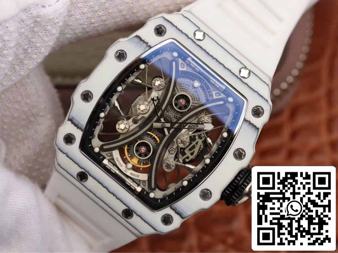 Richard Mille RM53-01 1:1 Best Edition KV Factory White TPT Carbon Fiber