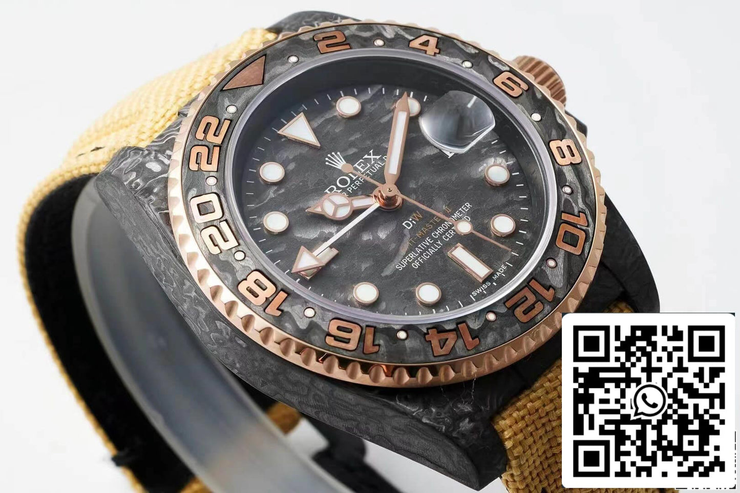 Rolex GMT-MASTER II Diw 1:1 Meilleure édition Bracelet en tissu marron