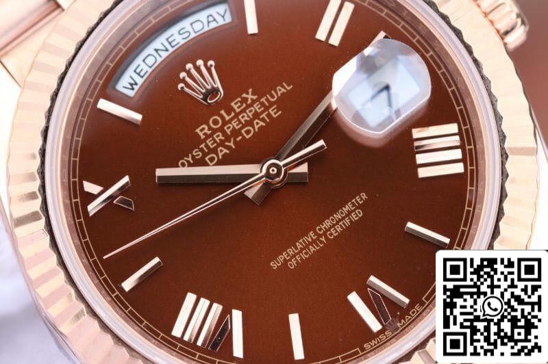 Rolex Day-Date 40 mm 228235 EW Factory 1:1 Meilleure édition suisse ETA3255 Cadran marron