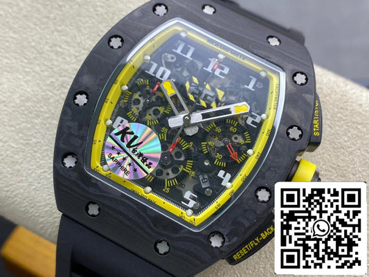 Richard Mille RM-011 1:1 Best Edition KV Factory Yellow Strap