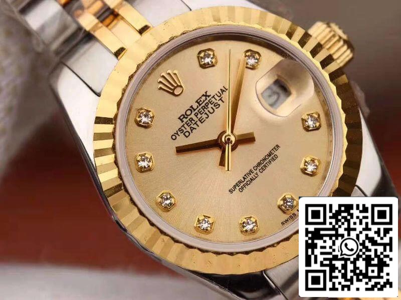 Rolex Lady Datejust 28 mm 1:1 Best Edition Schweizer Original importiertes NH05-Uhrwerk, 18-karätiges Goldzifferblatt