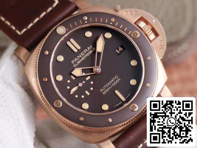 파네라이 Submersible PAM00968 1:1 Best Edition VS Factory 브라운 다이얼 스위스 P9010