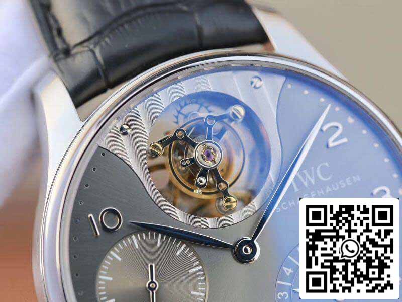 IWC Portugaise IW504210 Tourbillon 1:1 Meilleure édition Cadran gris ardoise sur bracelet en cuir noir Mouvement tourbillon suisse ETA