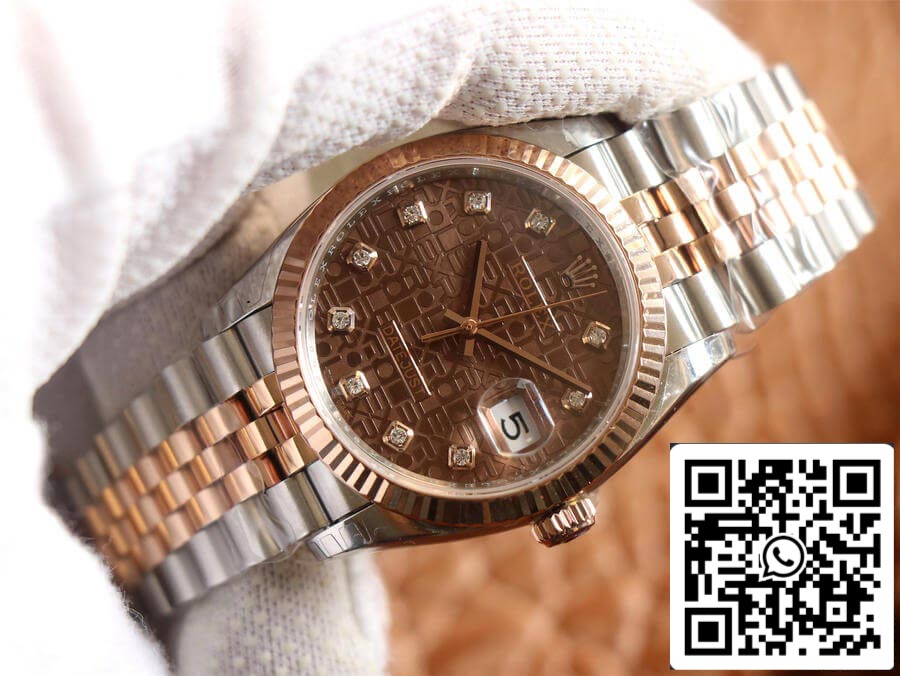 Rolex Datejust M126231-0025 1:1 Best Edition EW Factory Rose Gold Chocolate Color Dial