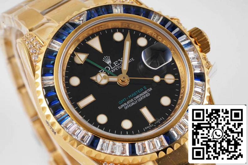 Rolex GMT Master II 116758 SAru 1:1 Best Edition ROF Factory Blue White Diamond Swiss ETA2836