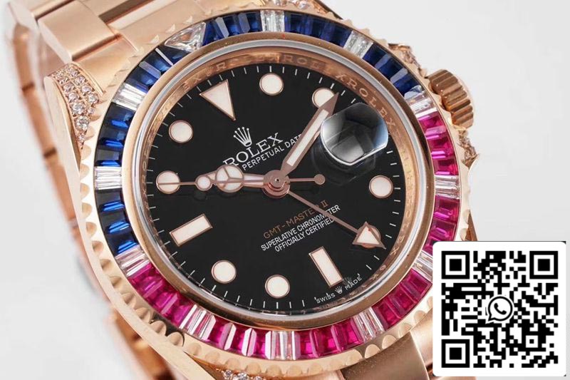 Rolex GMT Master II 116759 SAru 1:1 Meilleure édition ROF Factory Or Rose Suisse ETA2836