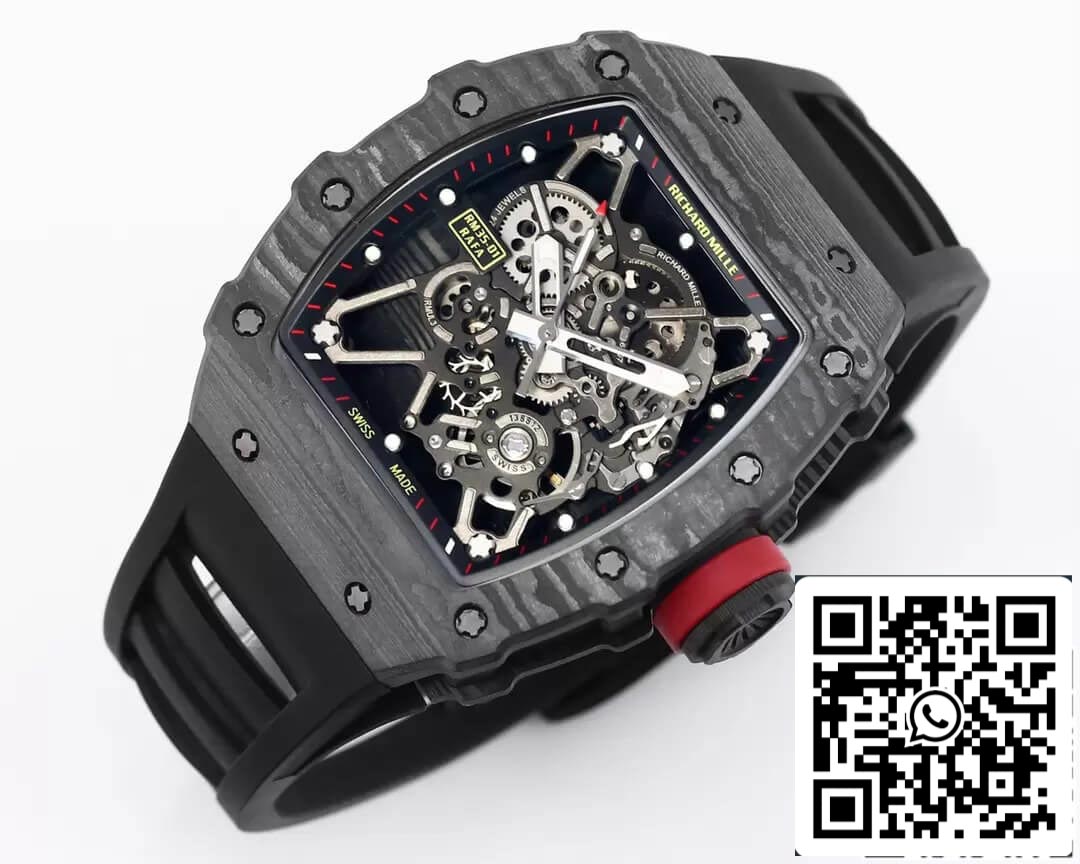 Richard Mille RM35-01 1:1 Best Edition BBR Factory Black Rubber Strap