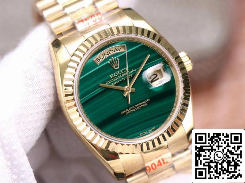 Rolex Day Date President 18238 1:1 Meilleure édition Cadran vert malachite Mouvement suisse