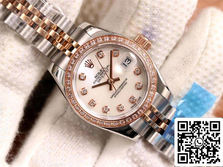 Rolex Datejust 28MM 1:1 Meilleure édition BP Factory Cadran blanc serti de diamants