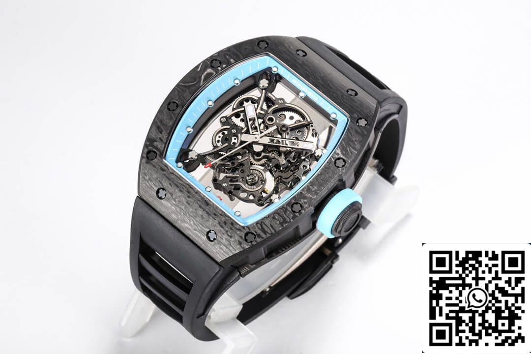 Richard Mille RM055 NTPT 1:1 Best Edition BBR Factory Black Rubber Strap