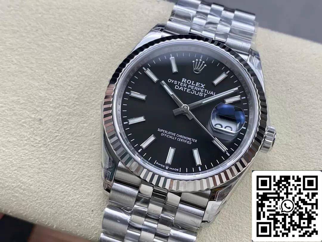 Rolex Datejust M126234-0015 36MM 1:1 Meilleure édition VS Cadran noir d'usine