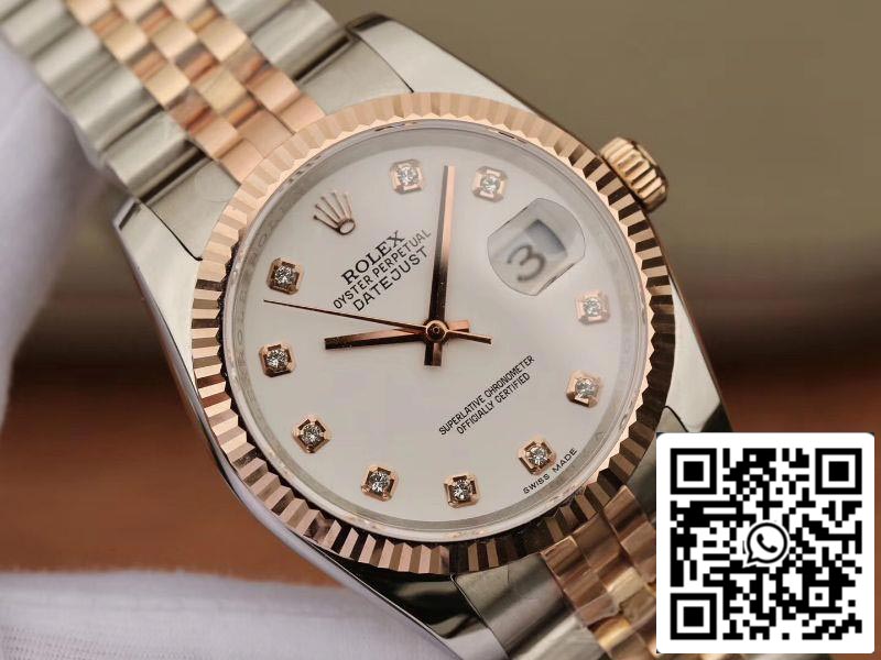 Rolex Datejust 36 mm en acier inoxydable bicolore GM Factory 1: 1 Meilleure édition suisse enveloppée d'or 18 carats ETA3135