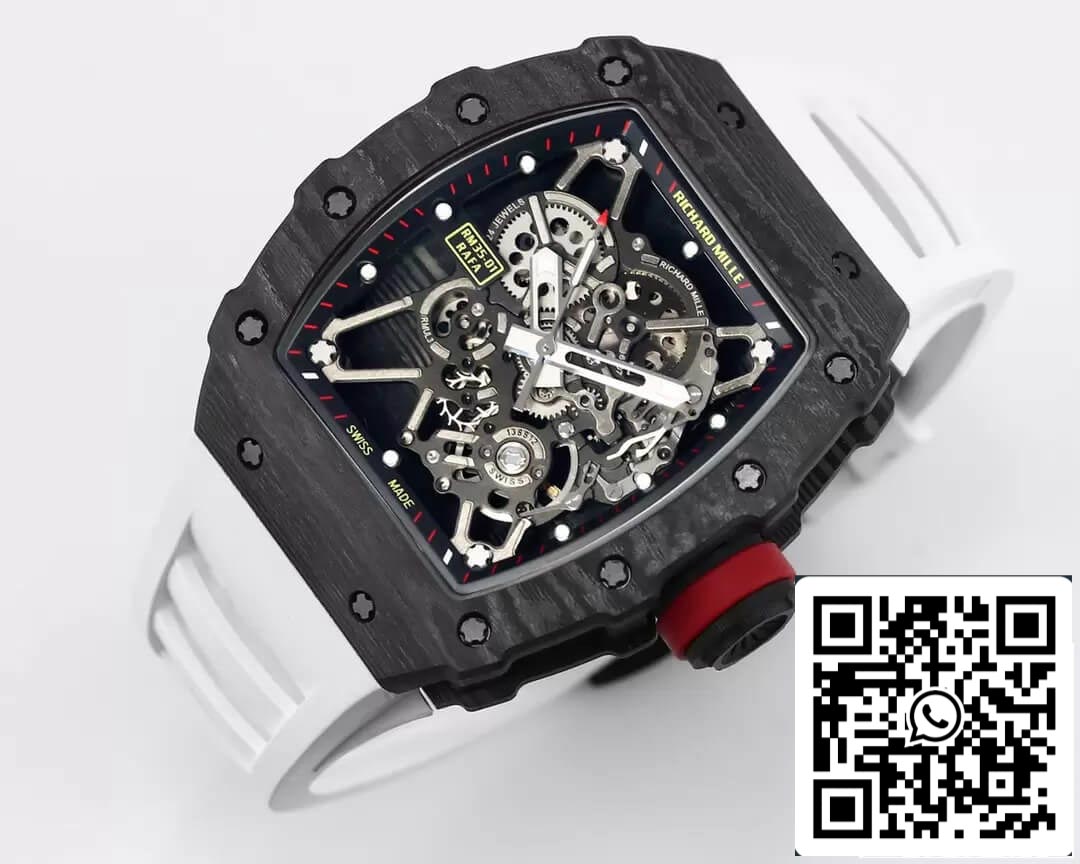 Richard Mille RM35-01 1:1 Best Edition BBR Factory White Rubber Strap