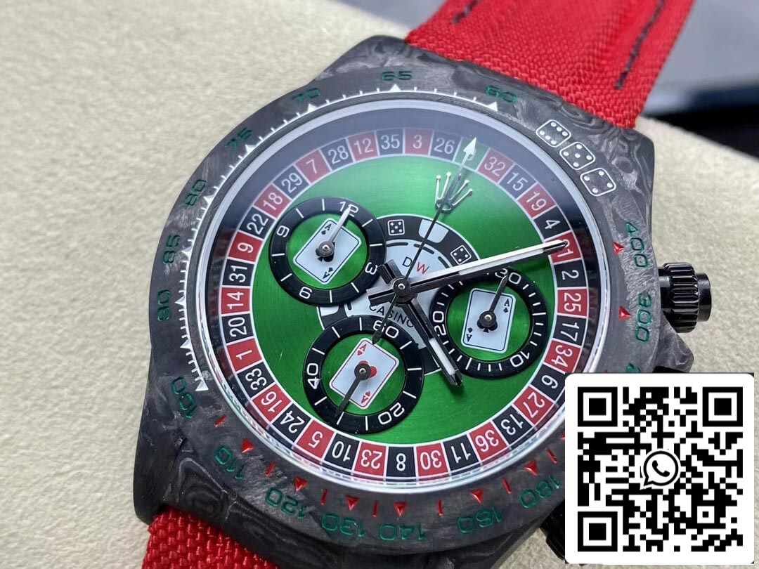 Rolex Daytona Cosmograph Carbon Fiber Diw Custom Version 1:1 Best Edition Noob Factory Green Dial