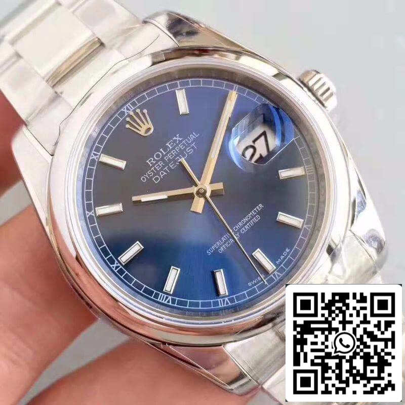 Rolex Datejust II 36mm 116200 AR Factory Blue Dial 1:1 Best Edition Swiss ETA3135