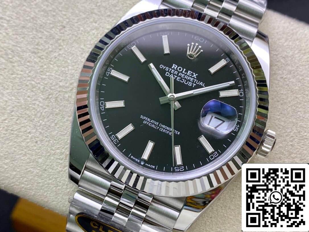 Rolex Datejust M126334-0018 41 mm Jubilee-Armband, sauberes, fabrikweißes Zifferblatt