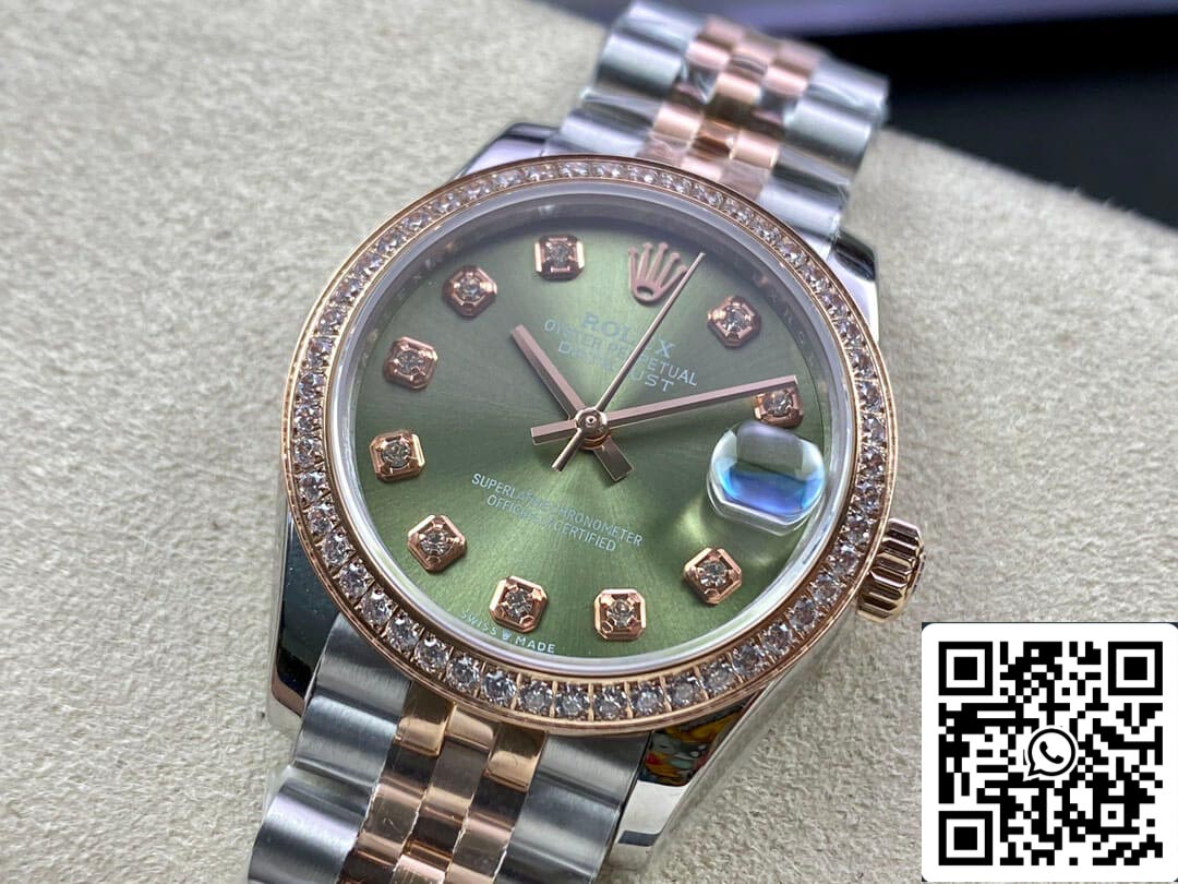 Rolex Datejust 31MM 1:1 Meilleure édition EW Factory Cadran vert or rose