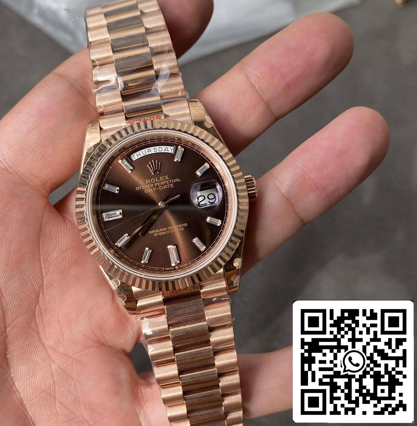 Rolex Day Date M228235-0003 1:1 Meilleure édition GM Factory V2 Cadran Chocolat