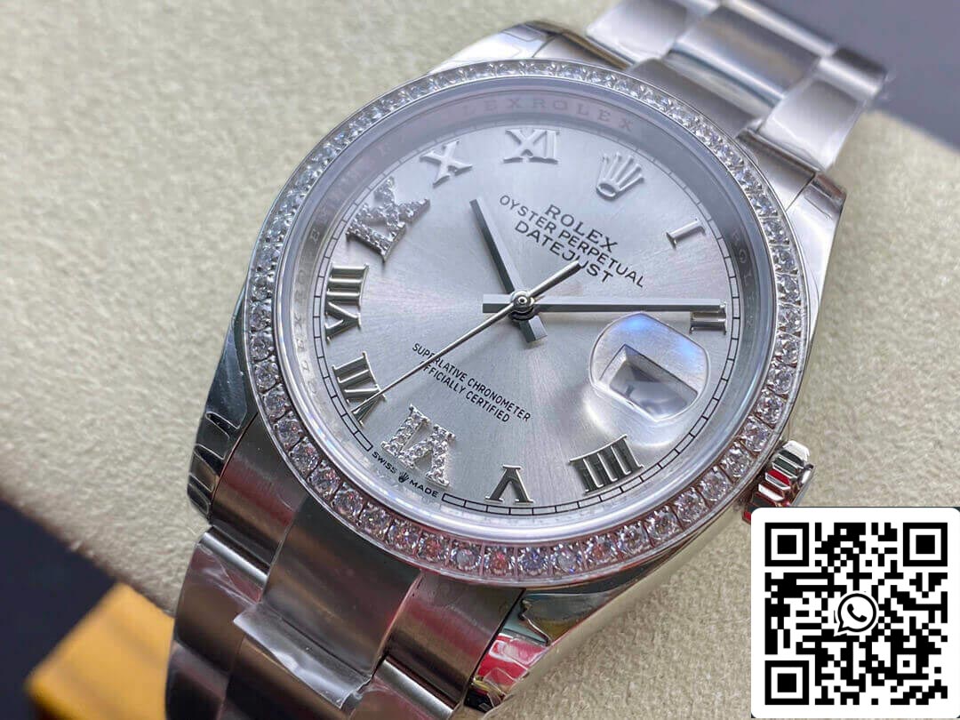 Rolex Datejust M126284RBR-0022 1:1 Meilleure édition EW Factory Cadran argenté