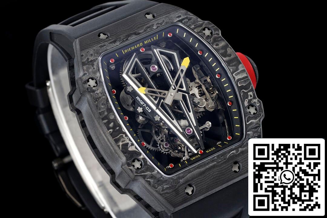 Richard Mille RM27-03 Rafael Nadal Tourbillon 1:1 Best Edition RM Factory Black Rubber Strap