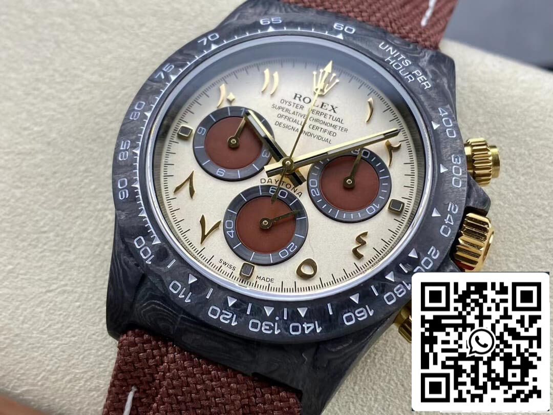 Rolex Daytona Cosmograph Diw Version personnalisée 1: 1 Meilleure édition Noob Factory Bracelet marron