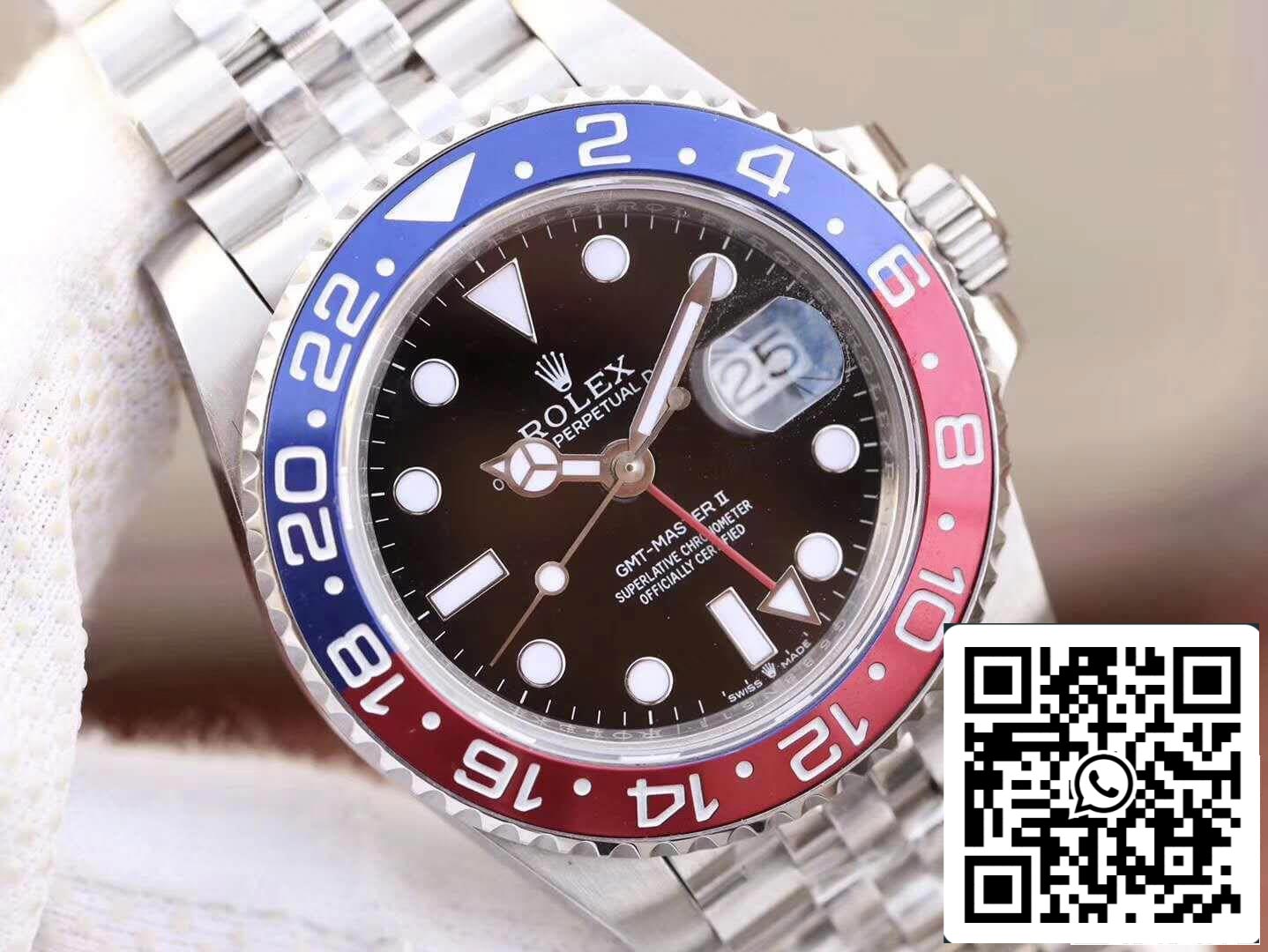 Rolex GMT-Master II 126710BLRO GM Factory 1:1 Meilleure édition suisse ETA2836 Cadran noir