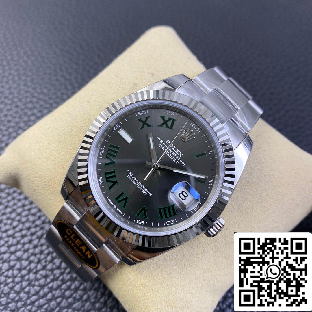 Rolex Datejust M126334-0021 41 mm Wimbledon Zifferblatt sauber Fabrik