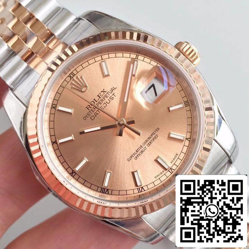 Rolex Datejust 36mm 116234 AR Factory Mechanical Watches 1:1 Best Edition Swiss ETA3135 Rose Gold Dial