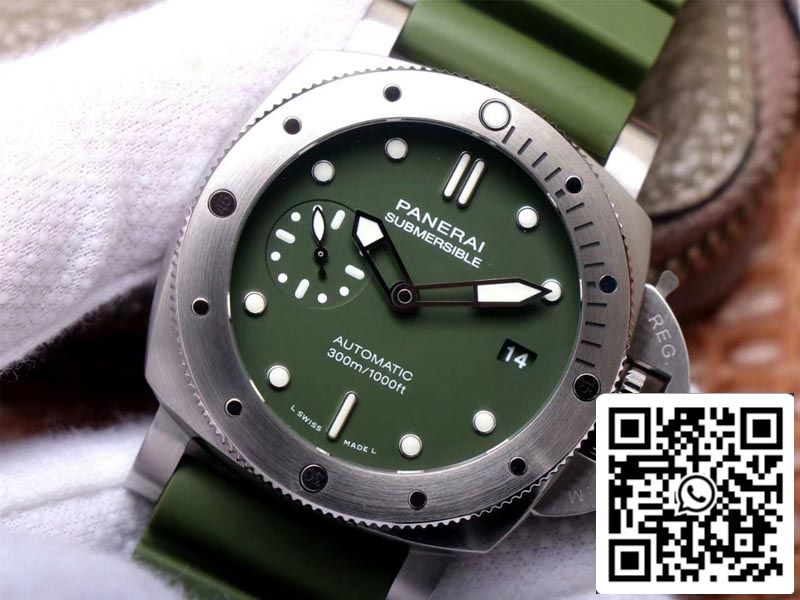 파네라이 Submersible PAM01055 1:1 Best Edition VS Factory Green 다이얼 스위스 P9000