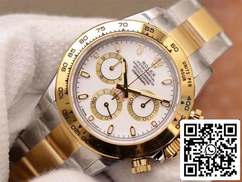 Rolex Daytona Cosmograph M116503-0001 1:1 Meilleure édition Noob Factory Cadran blanc Suisse ETA4130