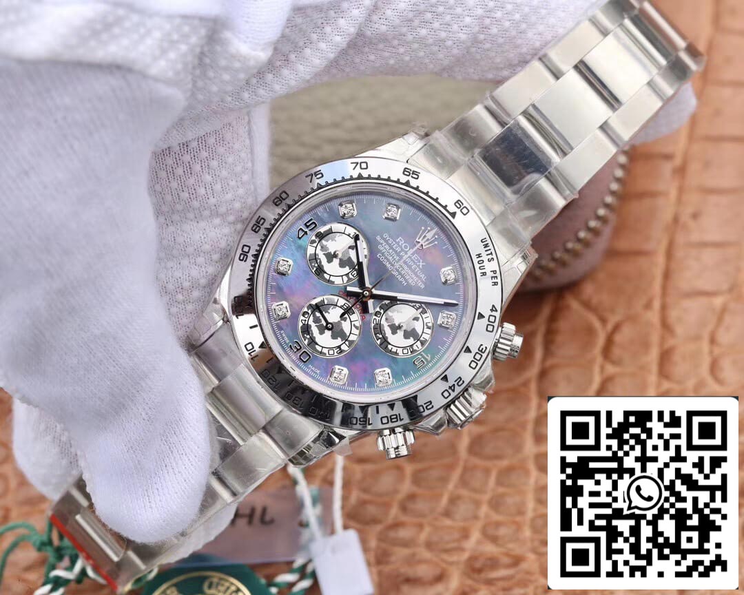 Rolex Daytona Cosmograph 116509-0064 1: 1 Meilleure édition JH Factory Cadran Fritillaria en or blanc 18 carats