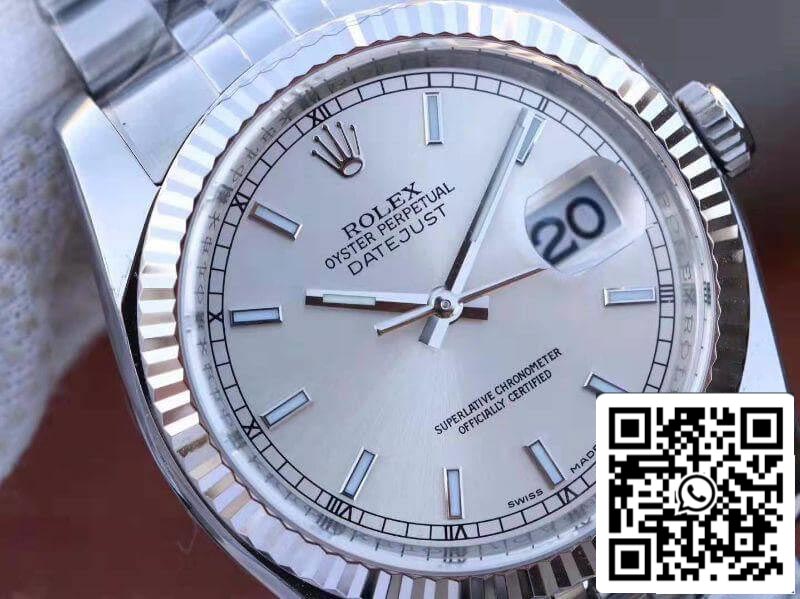 Rolex Datejust II 36 126334 AR Factory 1:1 Best Edition Swiss ETA3135 Rhodium-Zifferblatt