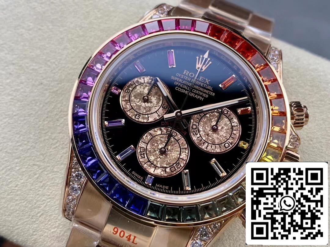 Rolex Daytona 116595 RAINBOW Or rose 1:1 Meilleure édition IPK Factory Or rose