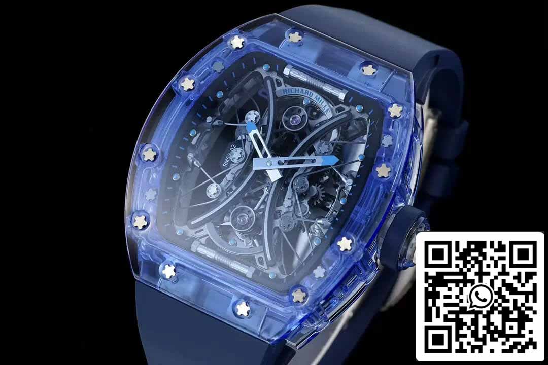 Richard Mille RM053-02 Tourbillon 1:1 Best Edition RM Factory Blaues Skelett-Zifferblatt