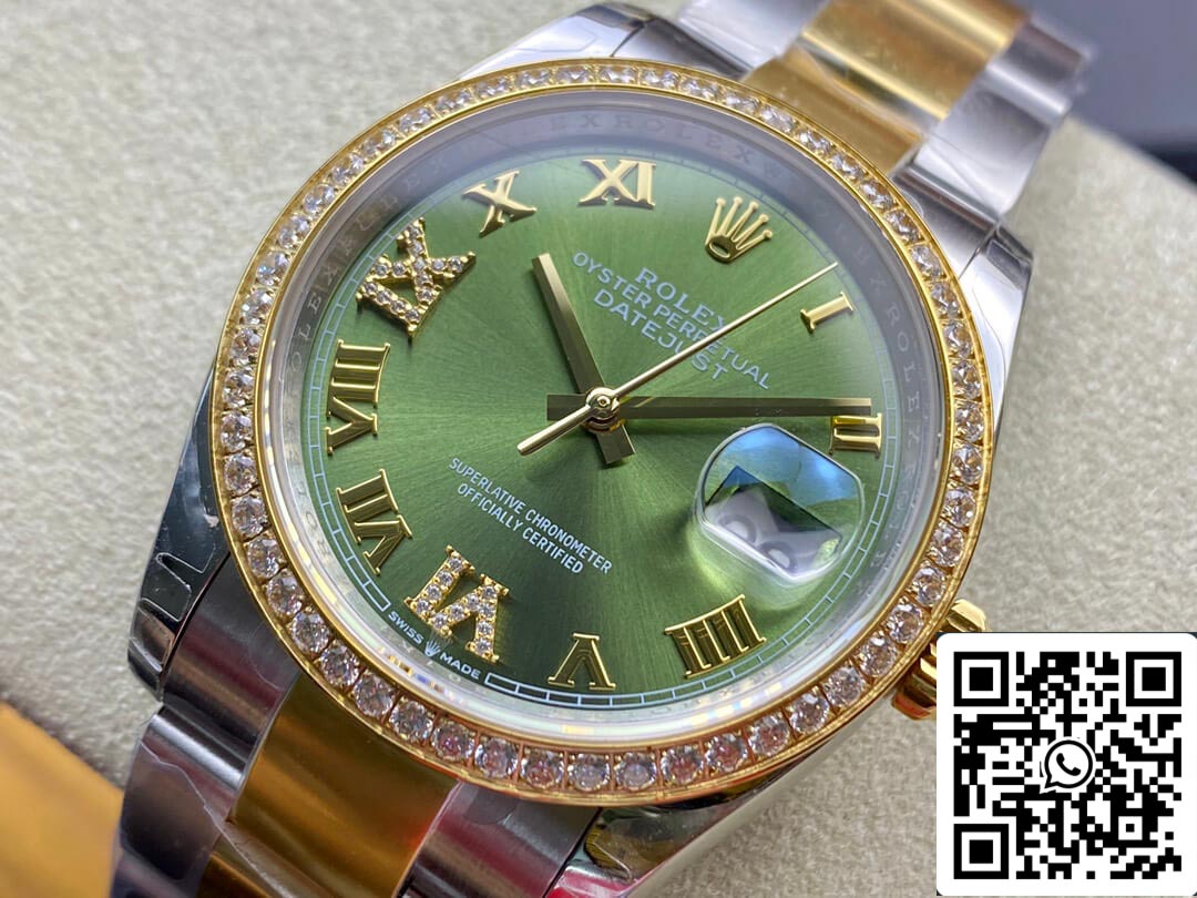 Rolex Datejust M126283RBR-0012 1:1 Meilleure édition EW Cadran vert d'usine